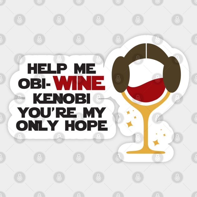 Obi-wine Kenobi Sticker by LeesaMay